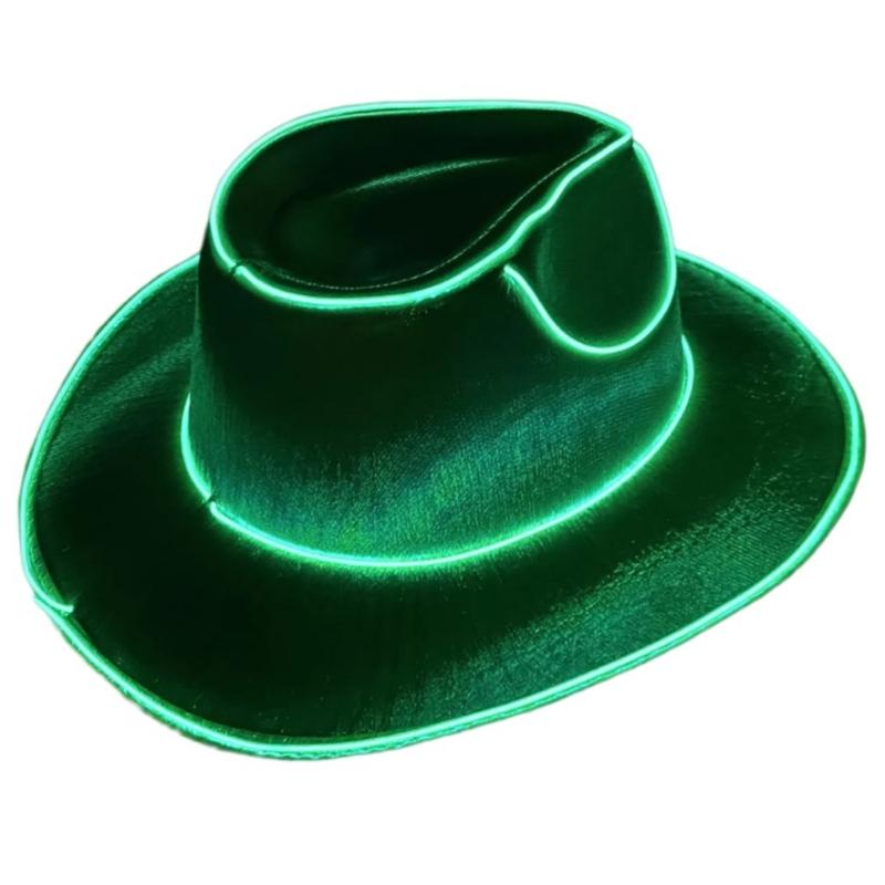 Western Hat Light Up LED Cowgirl Hat Party Hat Stage Costume Headwear
