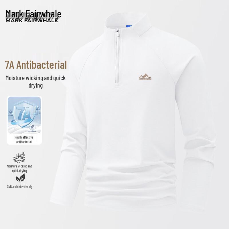 Mark Fairwhale Men s American Trendy Long Sleeve Polo T-Shirt L