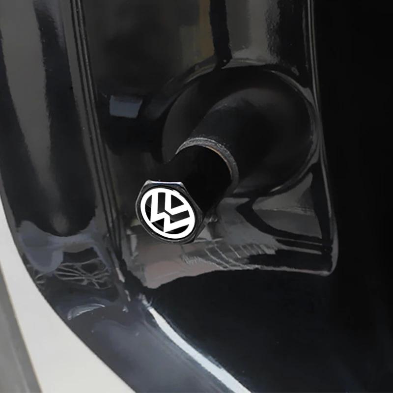 4Pcs Car Valve Caps Wheel Tires Air Tyre Stem Protective Cover For Volkswagen Golf Jetta Tiguan Touran TSI TDI R32 MK4 GTI