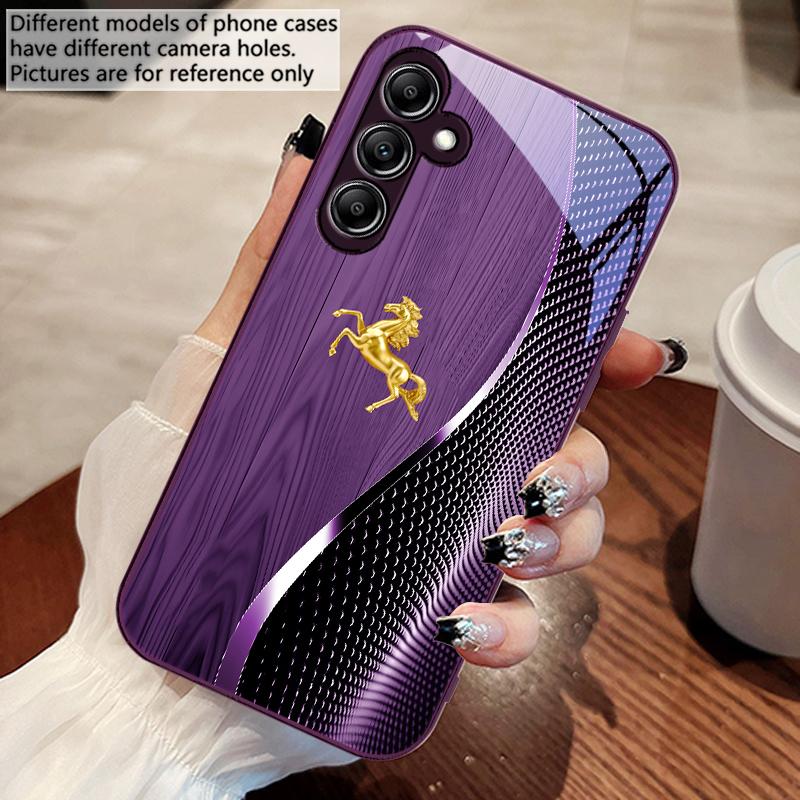 Holzmaserung Goldenes Pferd Für Samsung A 73 72 71 70 56 55 54 53 52 51 50 42 35 34 33 32 31 26 25 24 23 22 30 20 Glas Handyhülle