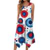 Damen Freizeitkleid für den Sommer, Tankkleid, lockeres Strandkleid mit Taschen, ausgestelltes Midi-Sommerkleid