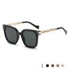 European and American Square Large Frame Chain Sunglasses Street Shooting Trend Men's and Women's Sunshade and UV Protection Sunglasses Women