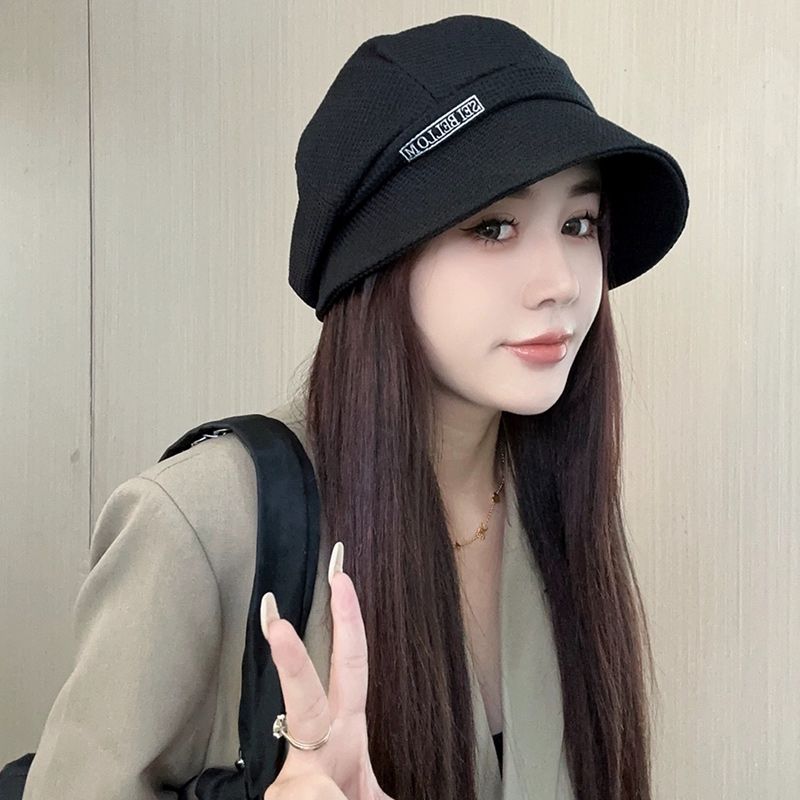 

Hat Ladies 2025 New Arrival Spring and Summer Duck Tongue Pile Heap Cap Face-Looking Small Big Head Circumference Sun Protection Windproof Hiking Fisherman s Heap Hat-Black Standard