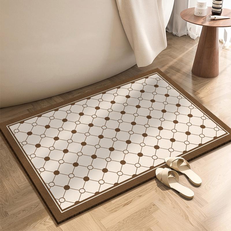 Ins Style Diotomite Bath Floor Mat Absorbent Bathroom Carpet Anti Slip Quick Dry Rugs Shower Toilet Pad Doormat Washable