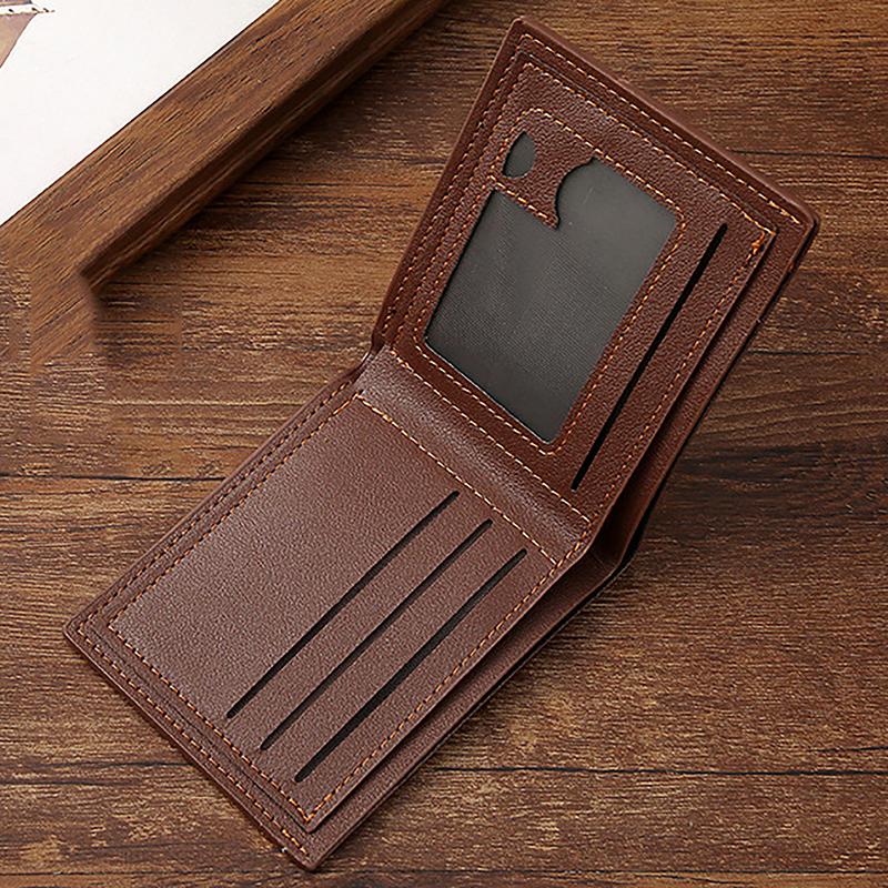 Vintage Pu Leather Wallet Minimalist Purse For Men Money Change Pouch Credit Card Holder Man Birthday Gifts