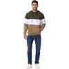 Large Size Men's Hooded Pullovers Checkered Color Blocking Sweatshirt Retro Jacquard Casual Sports Hoodie for Men
