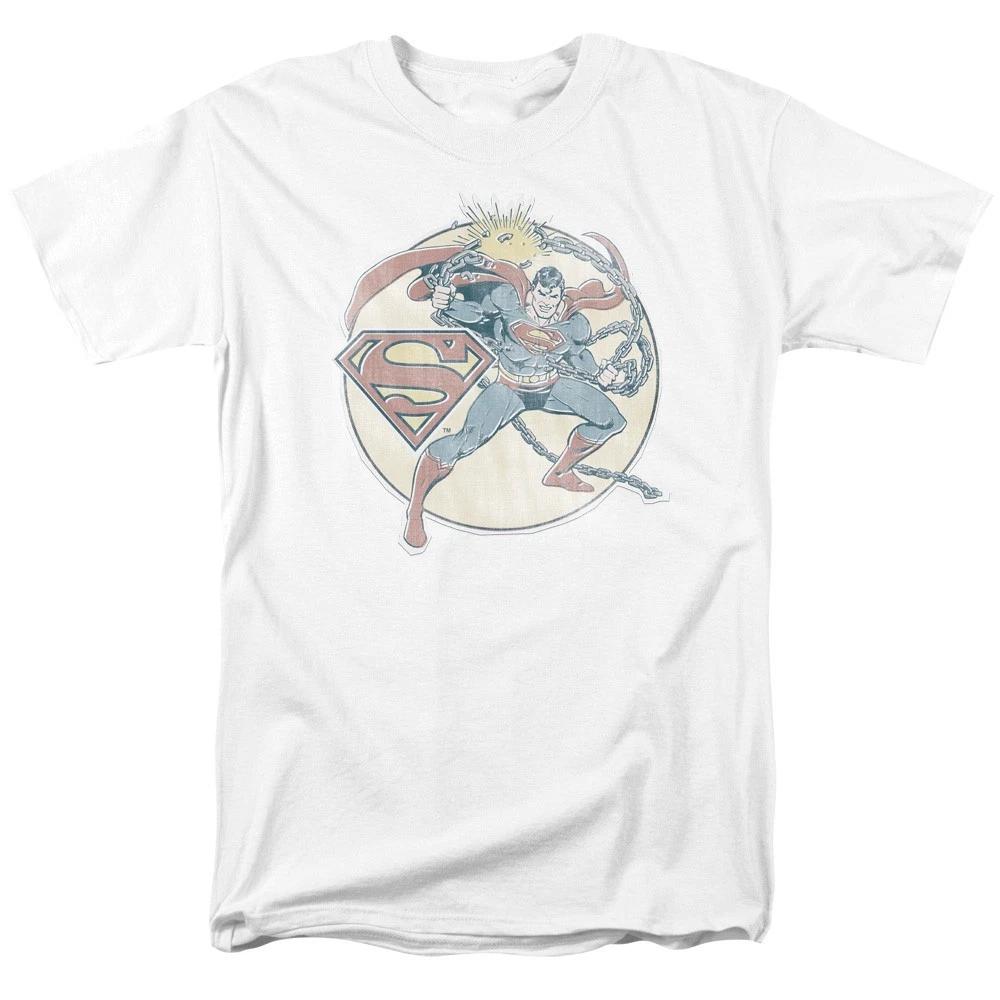 SUPERMAN RETRO SUPERMAN IRON ON Licensed Adult Men s Graphic Tee Shirt SM-5XL S