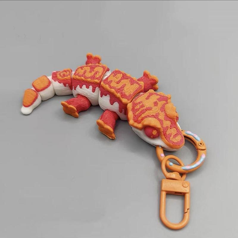 3D Printed Mini Eyelash Horns, Gecko Keychain, Home Decor, Handicrafts, Jointed, Movable, Bag Charm