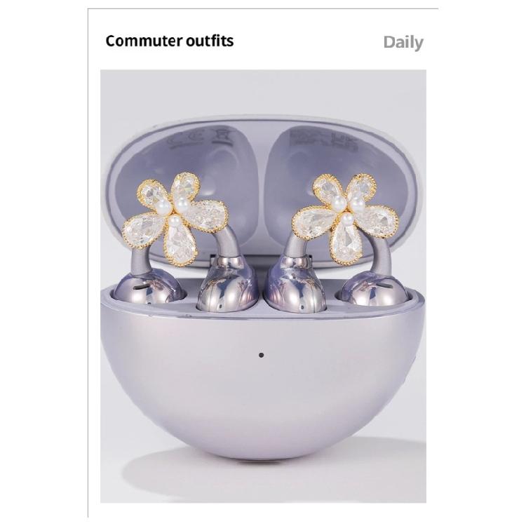 Rhinestones Decor For Clip On Earbuds Open Ear Decorative Earphone Accessories Removeable Decoration Quick Clip