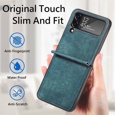 Slim Protective Folding Design Leather Case For Samsung Galaxy Z Flip4 5g Flip 4 Zflip4 Non -Slip Protective Cover Funda