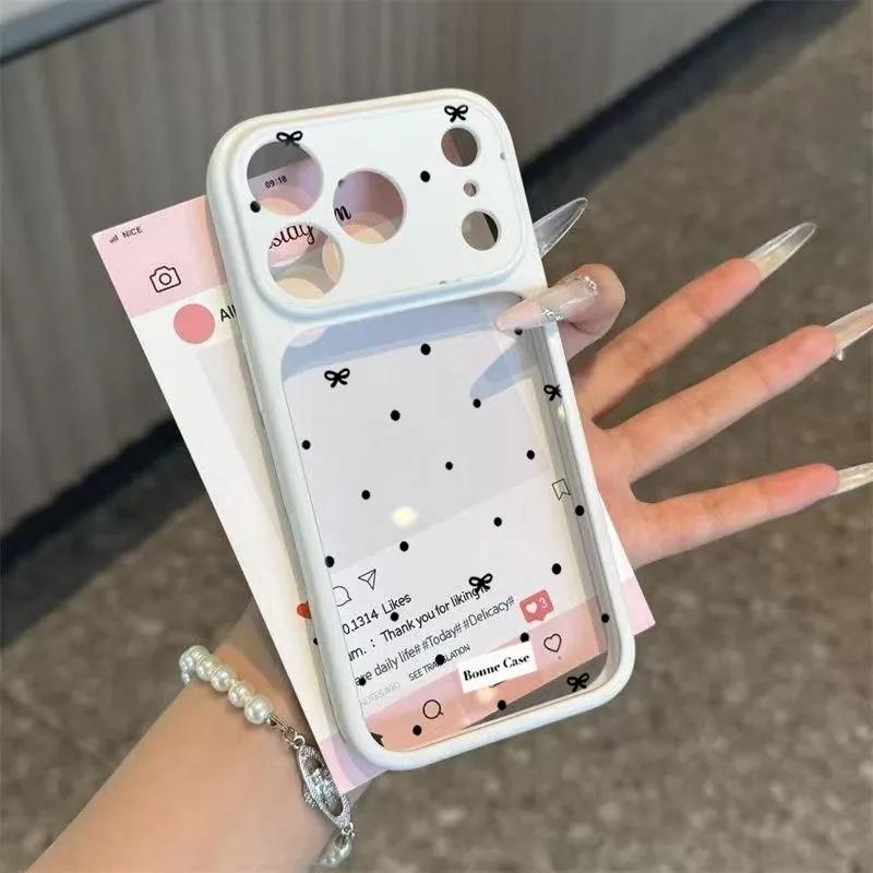ins Korean polka dot bow is suitable for Apple 11 mobile phone case iPhone11/11 skin feeling acrylic 11 women 11