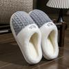 Double Color Wheat Ear Cotton Slippers with Anti Slip Thick Sole for Couples, Autumn and Winter Slippers