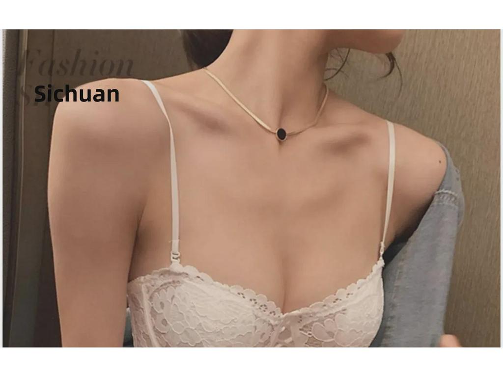 French Lace Embroidered Underwear Set: Soft Half-Cup Bra with Underwire & Cotton, Perfect for All Bust Sizes