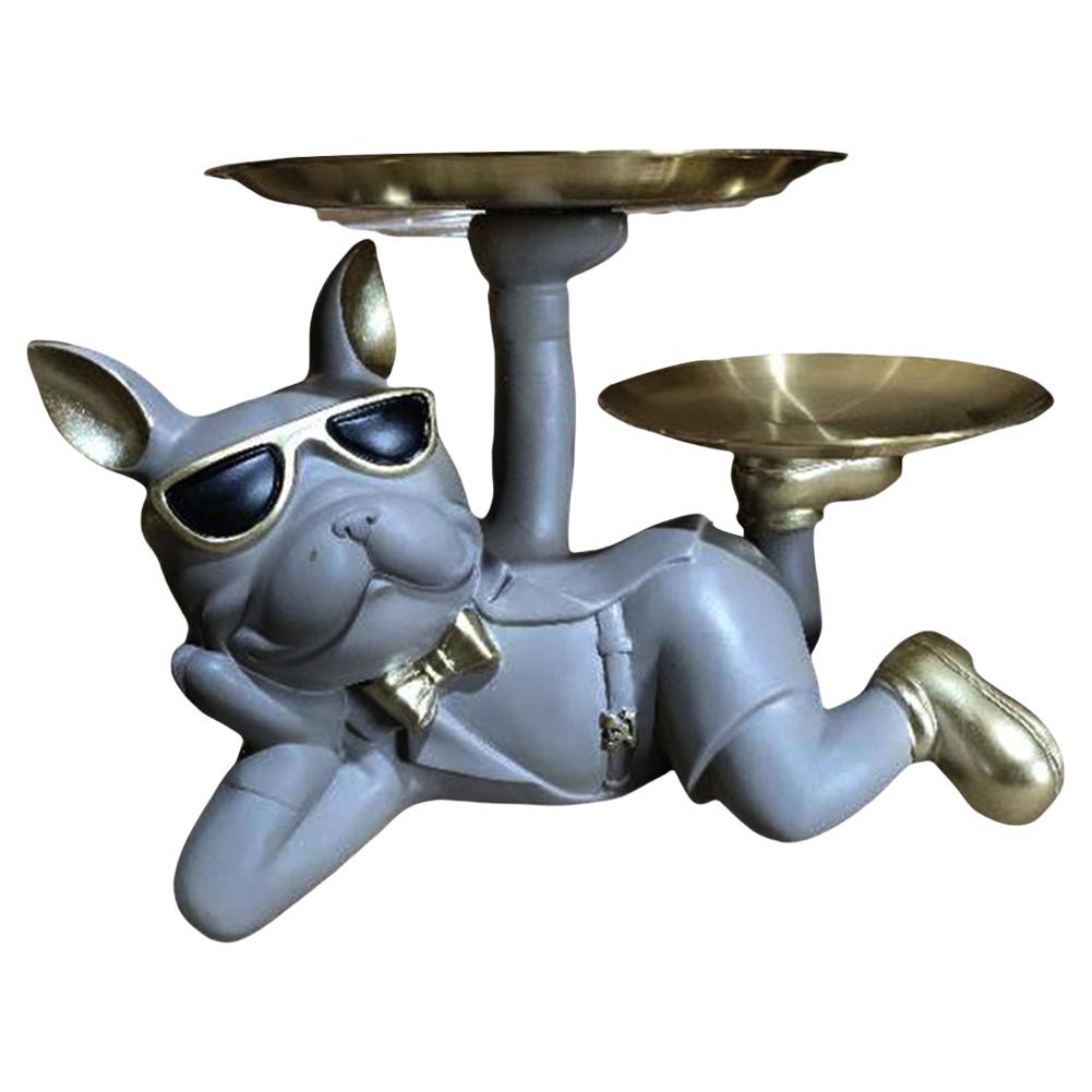 

Скульптура французского бульдога, поднос для хранения ключей и украшения у входа в дом, брелок для ключей, держатель для монет, подарок на новоселье