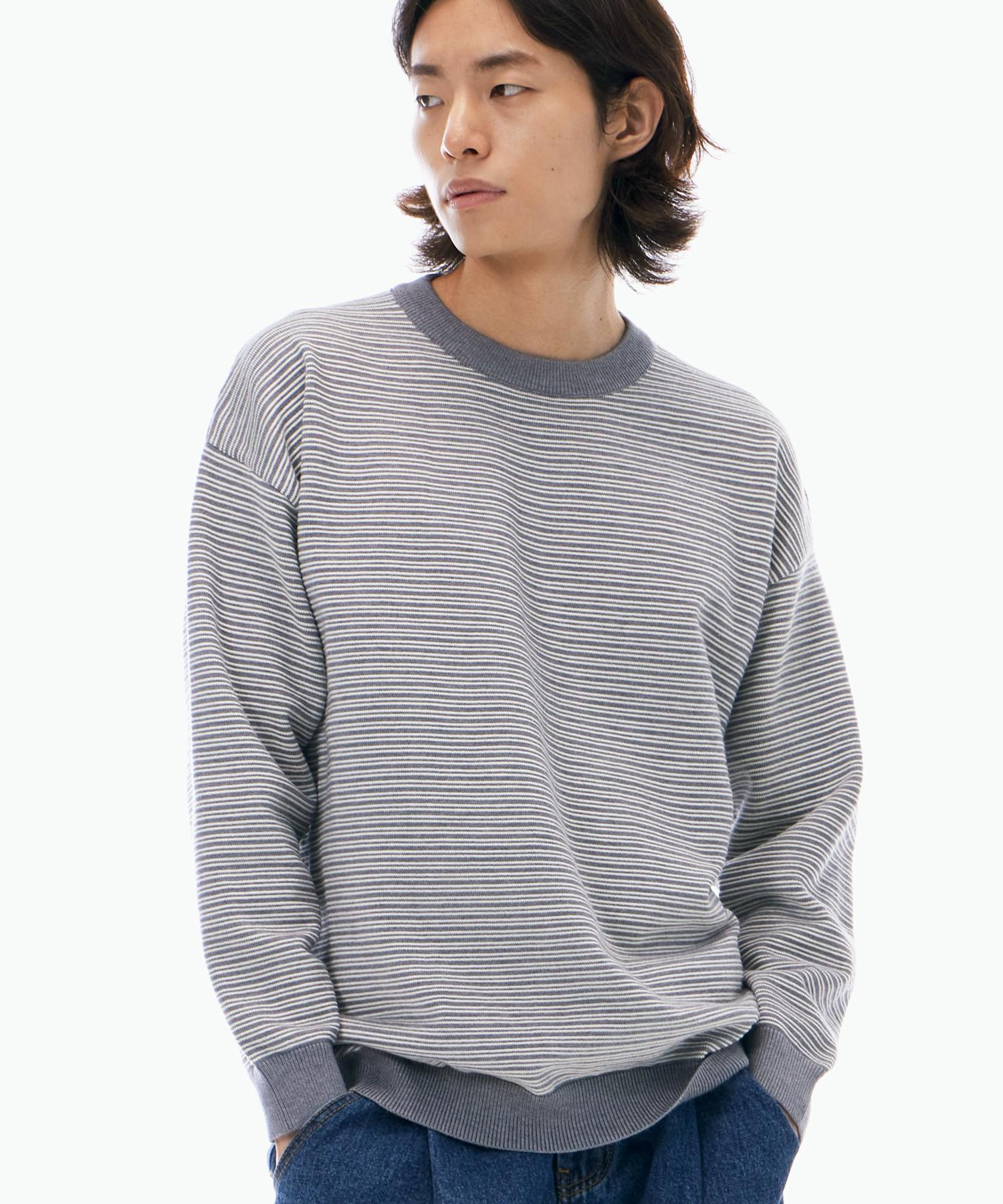 Biel Ringer Striped Knit Gray M