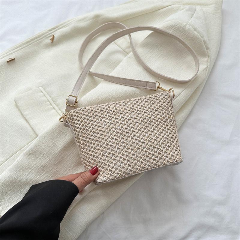 

Элегантная маленькая сумка через плечо из хлопка и льна для женщин, городской стиль 2023, модный дизайн OffWhite