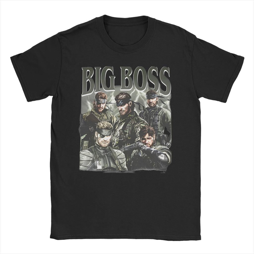 Vintage Velký Šéf MGS3 Snake Tričko Pánské Dámské Kulatý Výstřih Čistá Bavlna Trička Metal Gear Solid 3 Krátký Rukáv Trička Dárkové Vrcholy