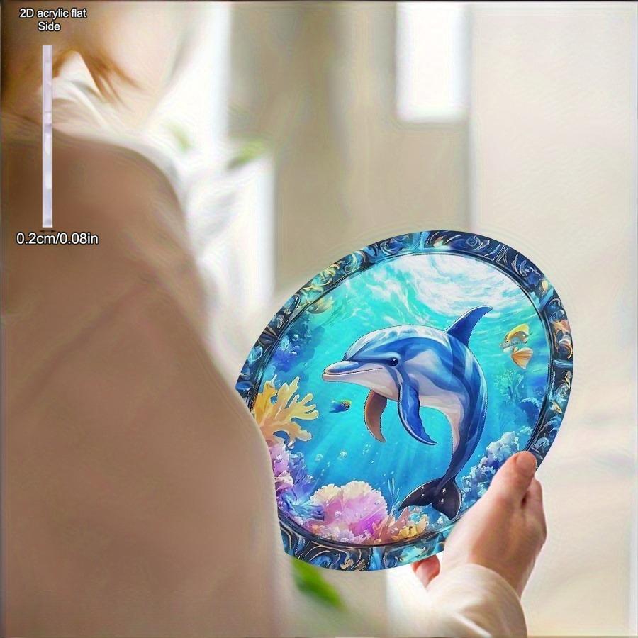 Cute Dolphin Creative Painted Ornamen, Outdoor Decor, Housewarming Gift, Window Ornament, Nurseries, Vintage Home Decor Wall for Bar Kitchen, Restaur