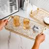 Premium Home Living Room Tea and Water Cup Tray - Elegant Desktop and Dining Plate
