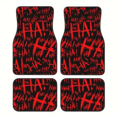 Car Floor Mats HA Printed 4pcs Suitable for Various Models, Universal for All Seasons, Stylish And Easy, Easy To Install And Clean
