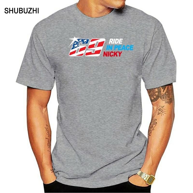 

RIP Nicky Hayden 69 T-shirt Rider In Peace T Shirt Men Tops Letter Tees America Fashion Clothing Cotton Tshirt Oversized 4XL