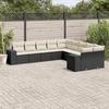 VidaXL Garden Lounge Set with Cushions 10 Pcs, Patio Sofas, Patio Furniture Set, Outdoor Furniture, Black 3255443