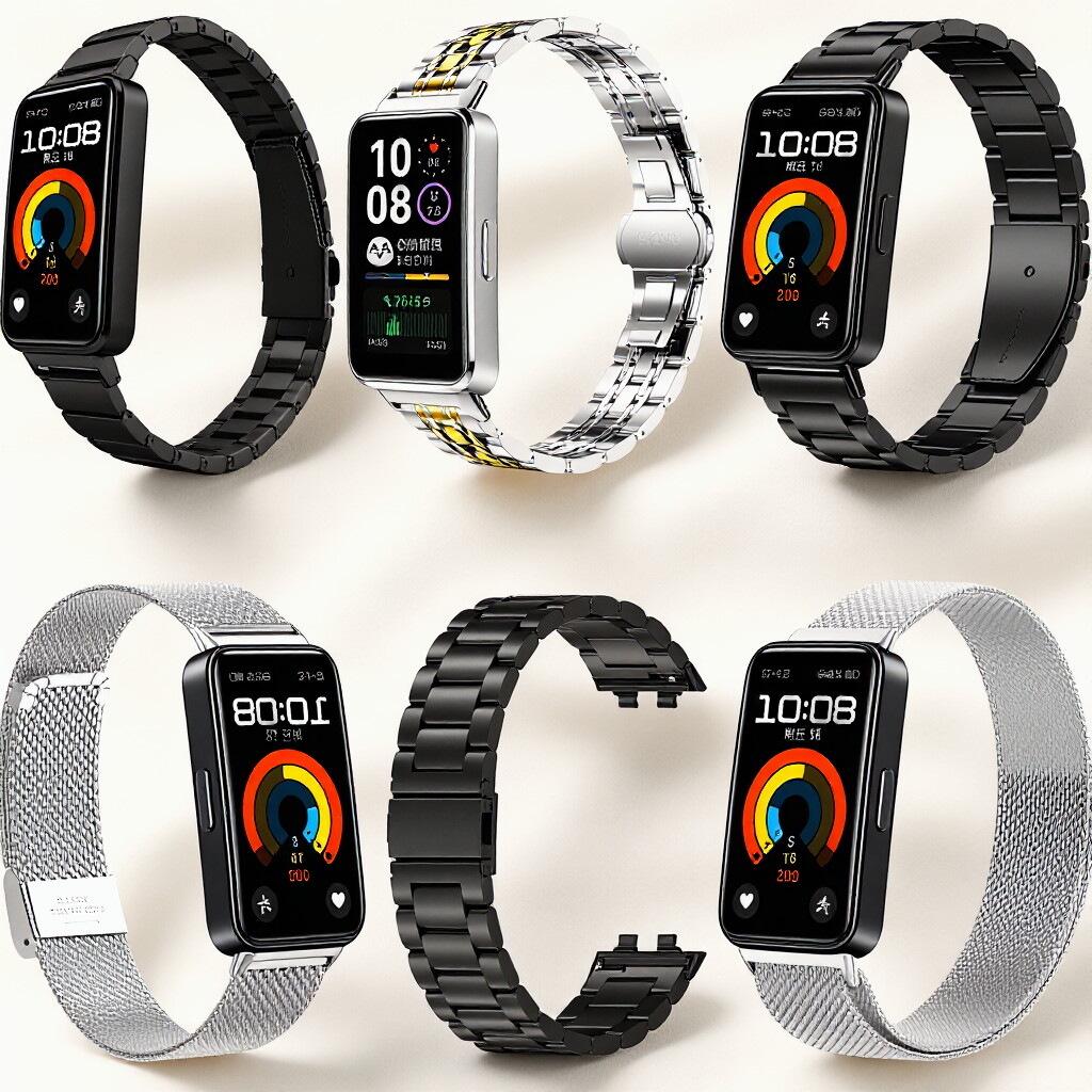 Huawei Band 11 Pro & Xiaomi Band 9 Universal Stainless Steel Replacement Strap