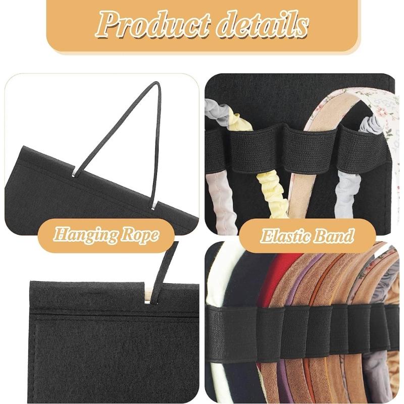Stylish Headband Storage Rack Hair Accessories Felt Organizer Display Stand for Hairbands Hairclips and Bracelets