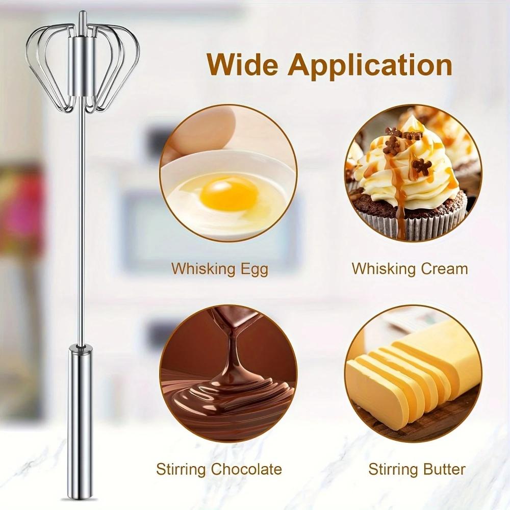 Durable Stainless Steel Egg Beater Semi-Automatic Mixer for Effortless Egg Cream Mixing Stirring and Beating for Kitchen Baking