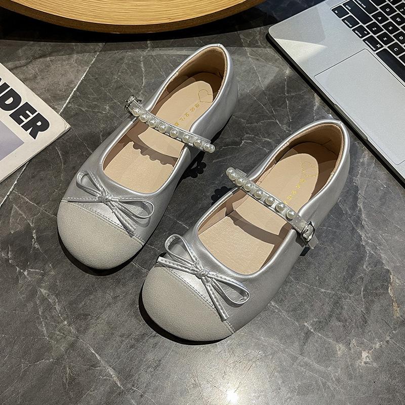 French Mary Jane Shoes Women's Autumn Design Pearl One-word Strap High Heels Ballet Baotou Sandals Light Mouth Single Shoes