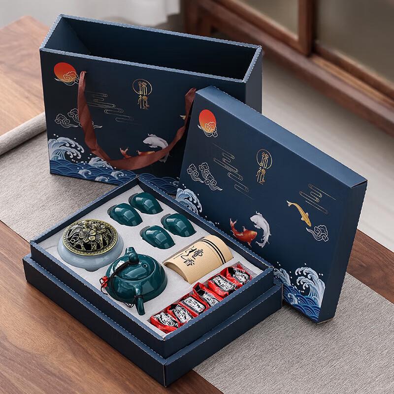 Celadon Tea Set & Incense Burner Gift Set