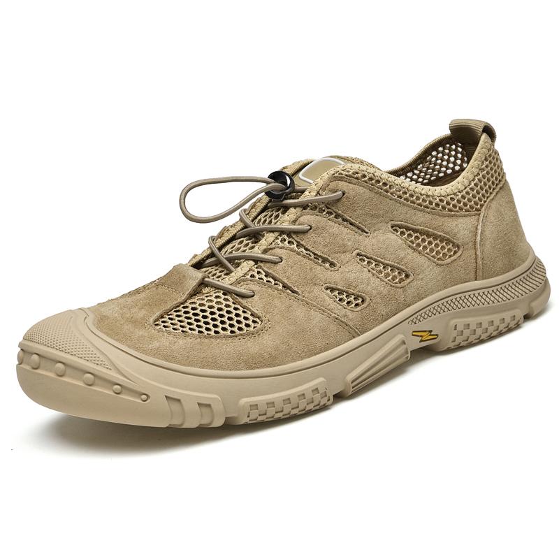 

Мужская обувь из замши, дышащая сетка, повседневная кожаная обувь, мокасины, мужские кроссовки, модная мужская обувь на шнуровке для отдыха и прогулок 38