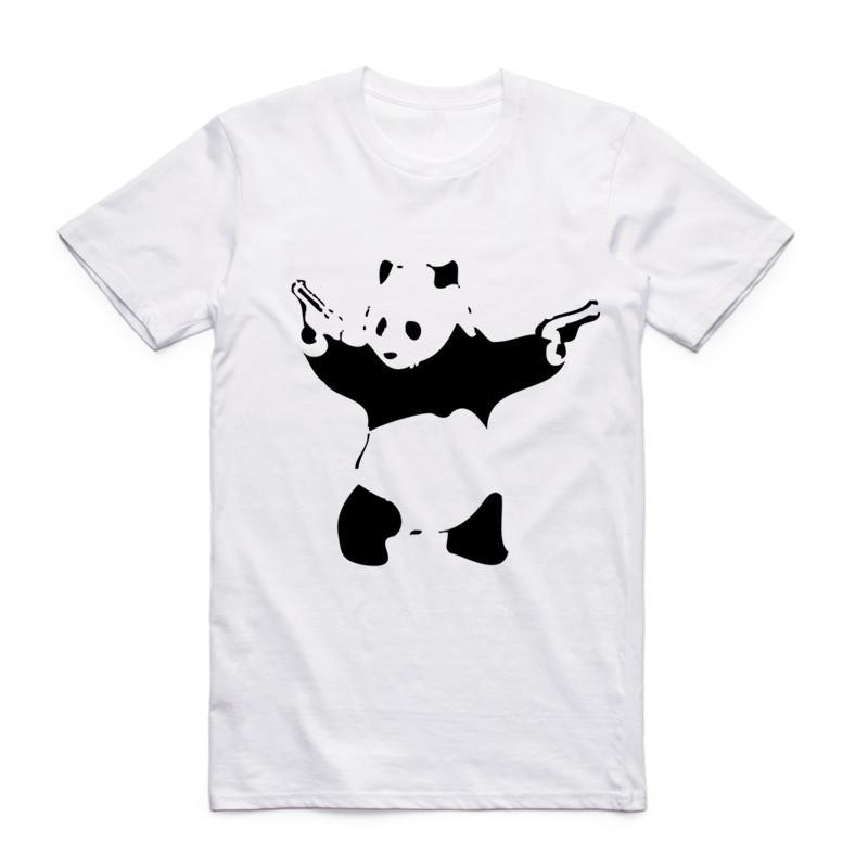 2019 Men Banksy Urban Design Art T-shirt White O-Neck Short Sleeves Summer Hipster Streetwear Cool Casual Top Tee Funny T Shirt