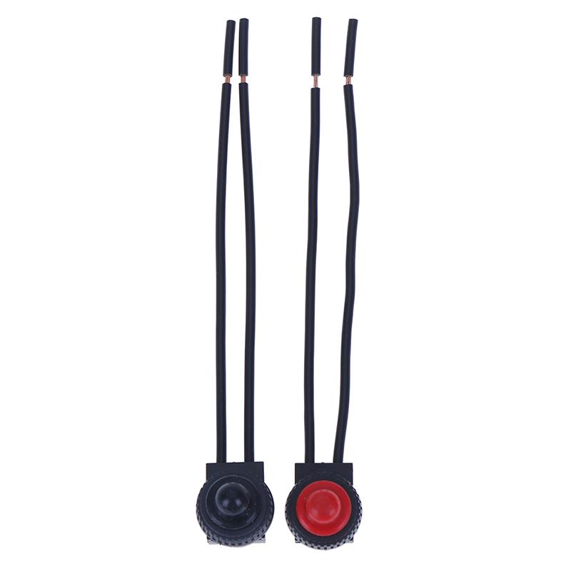 Interruttore On-Off a Pulsante Impermeabile 220V con Cavo di Collegamento 4" Nero