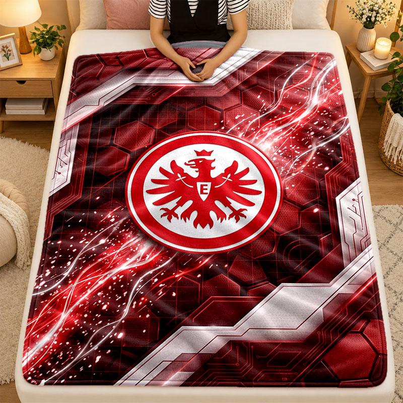 Flannel BlanketEintracht Frankfurt Football Warm Soft Throw Blanket for Indoor Sofa Bed Living Room Use