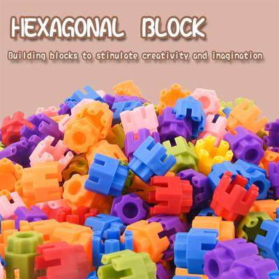 Hexagonal Building Blocks Large Particles Building Blocks Toys Assembling Splicing  And Creative Building Blocks In Six Dimensio