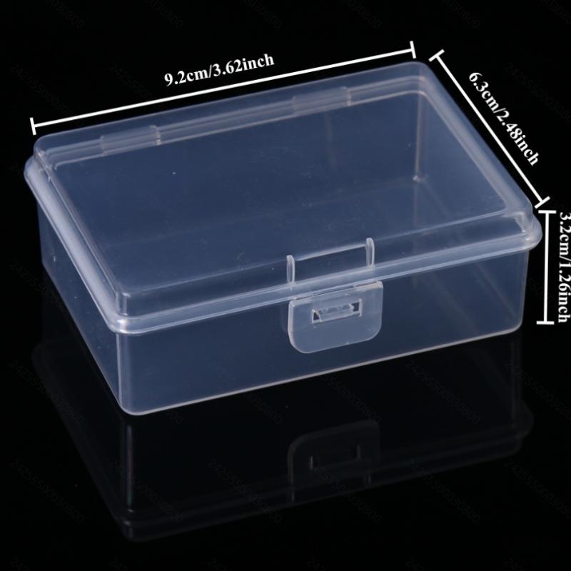 6pcs Clear Plastic Storage Boxes with Secure Flap Lid Closure - Stackable, Transparent Organizer Boxes for Trading Cards