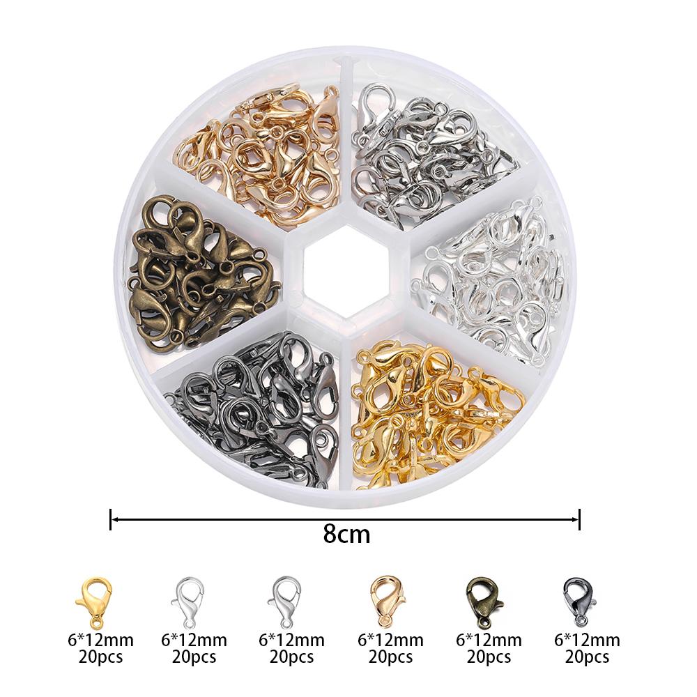 120-1200pcs/Box Lobster Clasp Jump Rings End Clasps Connectors Findings Kits for Bracelet Necklace Jewelry Making Accessories
