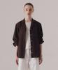 SILN Essential Open Collar Stripe Shirt (Brown)