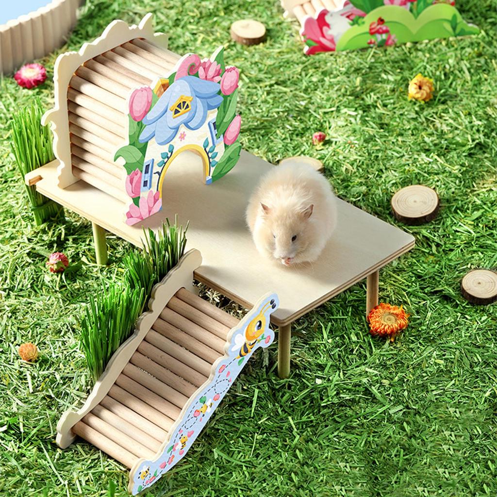 Cheap Hamster Wooden House Climbing Ladder Natural Wood Play Hut ...