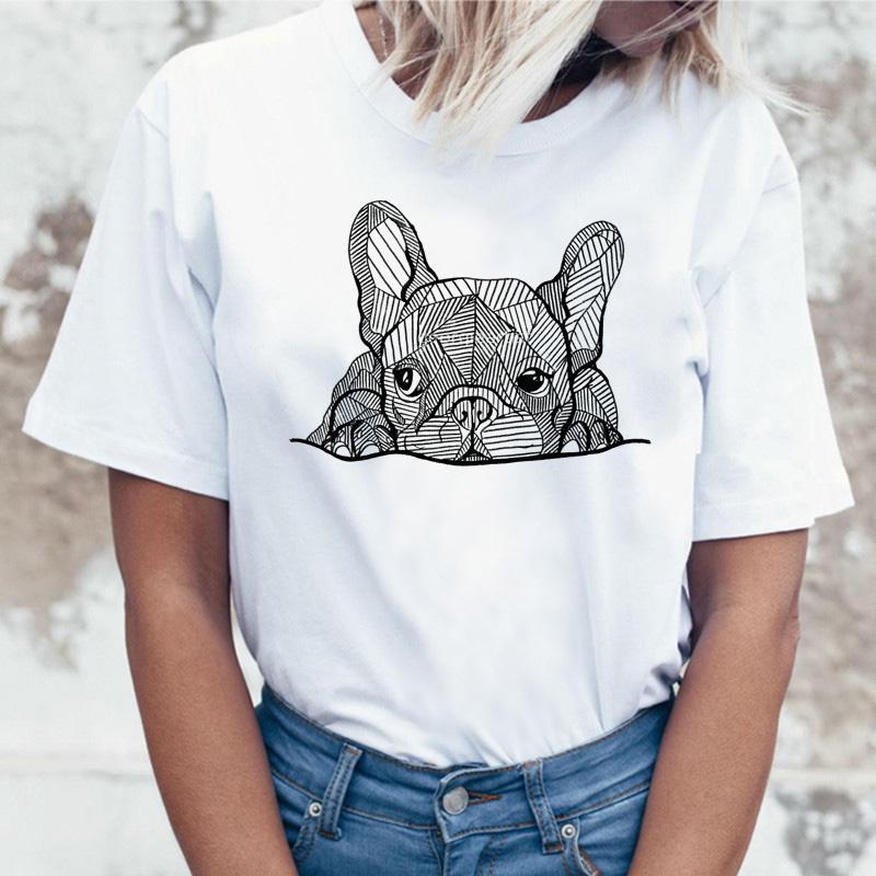 French Bulldog T Shirt Women 2025 T-Shirt Top Tee Shirts Femme Cartoon Harajuku Kawaii Korean Funny Ulzzang Clothes Tshirt