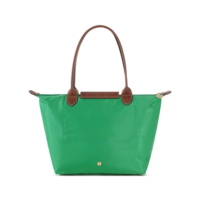 Longchamp Le Pliage Solid Logo Recycled Polyamide Canvas Dumpling Bag Tote Shoulder Bag Medium Women Bags Green 2605089P88