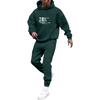 Men's Solid Color Flag Print Hooded Universal Versatile Hooded Sweatshirt Sweatpants Casual Sports Suit