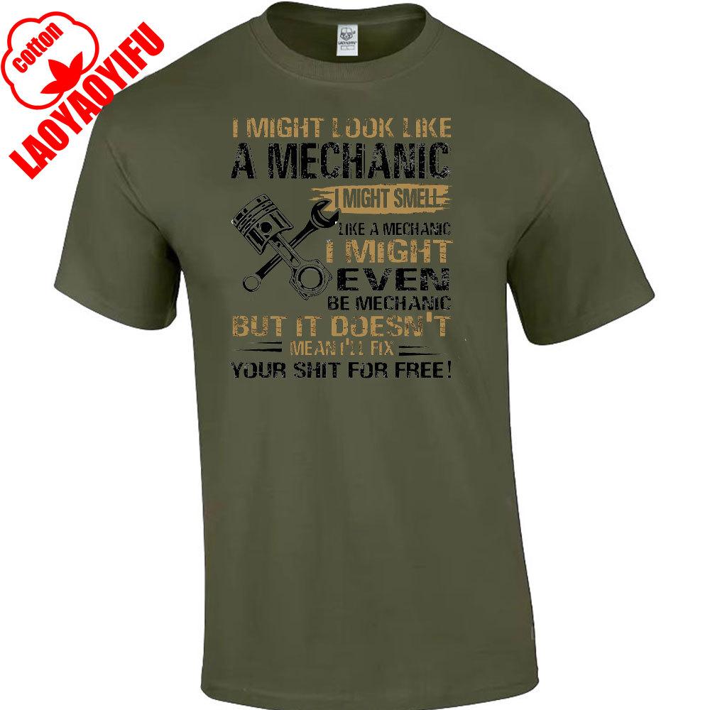 Engineer T-shirt Mechanical Repair Parts Men's Tools Print T-shirt Casual Short Sleeve Crew Neck Tee Men's Clothing for Outdoor