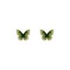 Elegant Forest Gradient Green Butterfly Earrings: Exquisite 925 Silver Needle Design