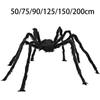 Realistische Große Schwarze Spinne Outdoor Spinnen Requisiten Halloween Dekoration Riesige Schwarze Plüschspinne für Innenhof Party
