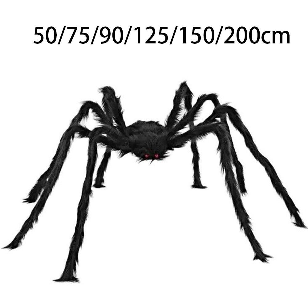 Realistische Große Schwarze Spinne Outdoor Spinnen Requisiten Halloween Dekoration Riesige Schwarze Plüschspinne für Innenhof Party