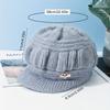 1 piece of women's winter velvet lined hat - soft and warm foldable Christmas knitted hat, elastic and stretchable fit, bow brooch decoration,