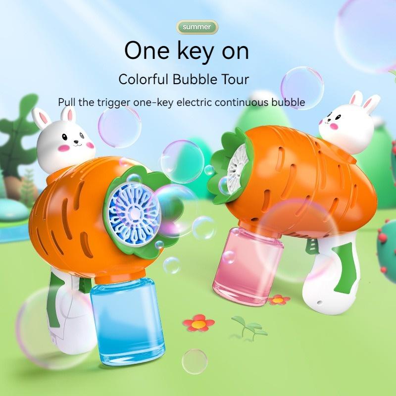 Carrot Bubbles Gun Soap Bubbles Cartoon Rabbit 10 Holes Bubbles Machine Launcher Automatic Blower Giocattoli da esterno per bambini