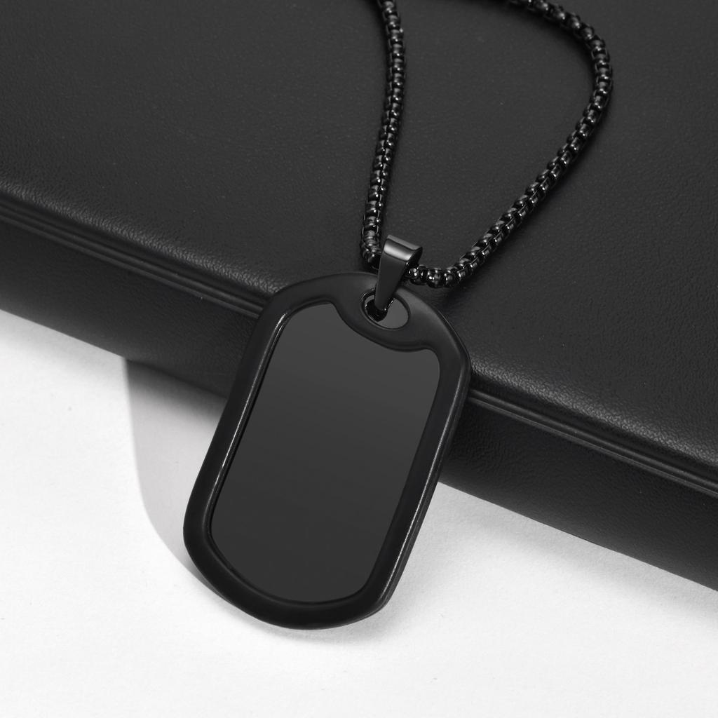 Personalisierte Hundemarken Halsketten für Männer Jungen, Geräuschlose Edelstahl Silikonrand Anhänger Halskette, Trendiger Soldaten Schmuck Geschenke